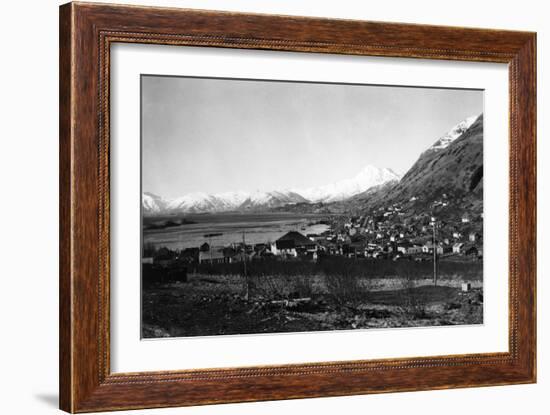 Town View of Kodiak, Alaska Photograph - Kodiak, AK-Lantern Press-Framed Art Print