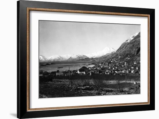 Town View of Kodiak, Alaska Photograph - Kodiak, AK-Lantern Press-Framed Art Print