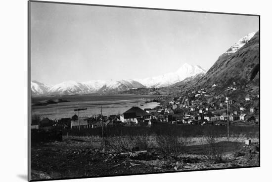 Town View of Kodiak, Alaska Photograph - Kodiak, AK-Lantern Press-Mounted Art Print