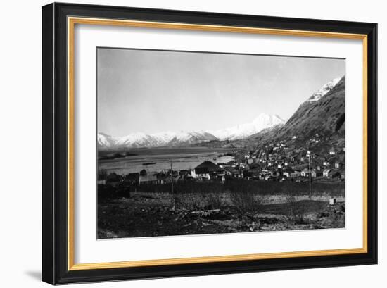 Town View of Kodiak, Alaska Photograph - Kodiak, AK-Lantern Press-Framed Art Print