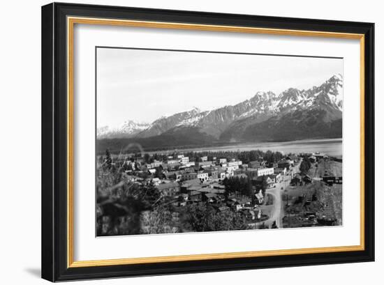 Town View of Seward, Alaska Photograph - Seward, AK-Lantern Press-Framed Art Print