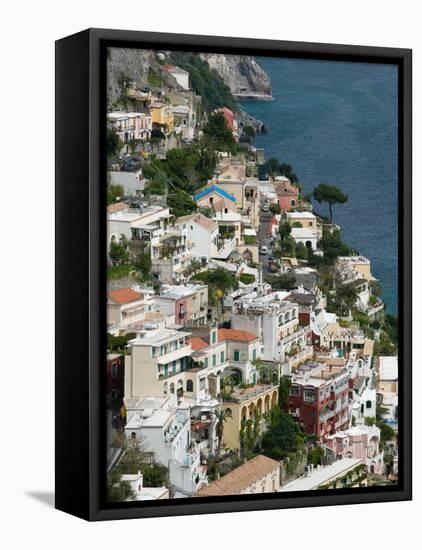 Town View, Positano, Amalfi Coast, Campania, Italy-Walter Bibikow-Framed Premier Image Canvas