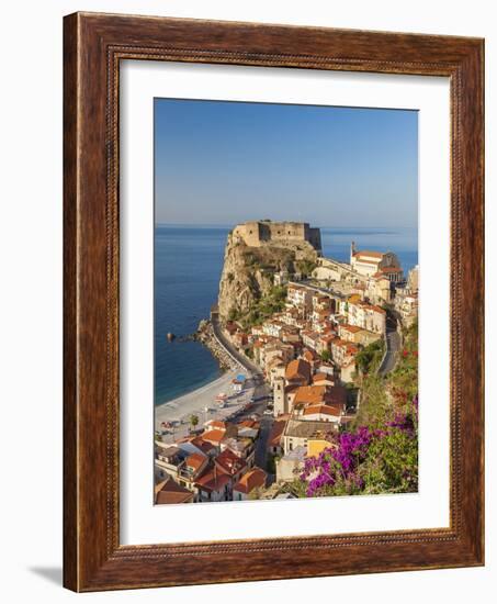 Town View With Castello Ruffo, Scilla, Calabria, Italy-Peter Adams-Framed Photographic Print