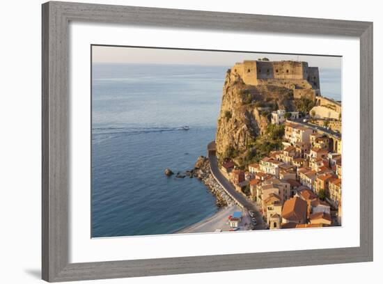 Town View with Castello Ruffo, Scilla, Calabria, Italy-Peter Adams-Framed Photographic Print