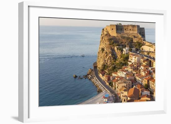 Town View with Castello Ruffo, Scilla, Calabria, Italy-Peter Adams-Framed Photographic Print