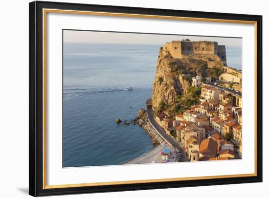 Town View with Castello Ruffo, Scilla, Calabria, Italy-Peter Adams-Framed Photographic Print