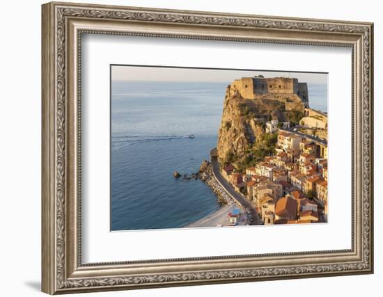 Town View with Castello Ruffo, Scilla, Calabria, Italy-Peter Adams-Framed Photographic Print