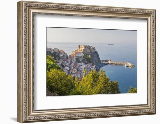 Town View with Castello Ruffo, Scilla, Calabria, Italy-Peter Adams-Framed Photographic Print