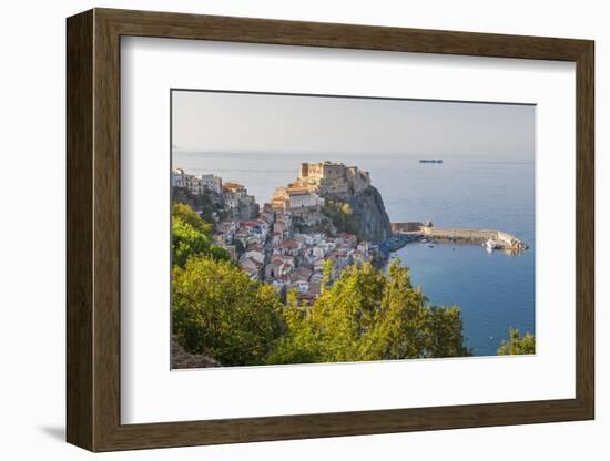 Town View with Castello Ruffo, Scilla, Calabria, Italy-Peter Adams-Framed Photographic Print