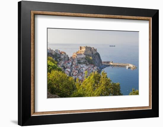 Town View with Castello Ruffo, Scilla, Calabria, Italy-Peter Adams-Framed Photographic Print