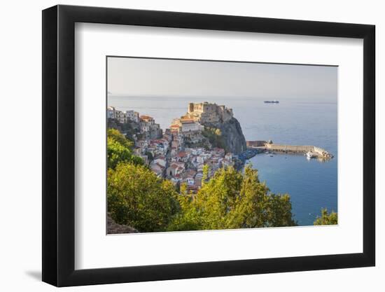 Town View with Castello Ruffo, Scilla, Calabria, Italy-Peter Adams-Framed Photographic Print