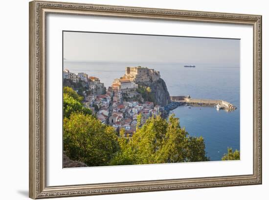 Town View with Castello Ruffo, Scilla, Calabria, Italy-Peter Adams-Framed Photographic Print