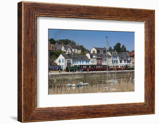 Town View with Tourist Train, Somme Bay, Le Crotoy, Picardy, France-Walter Bibikow-Framed Photographic Print