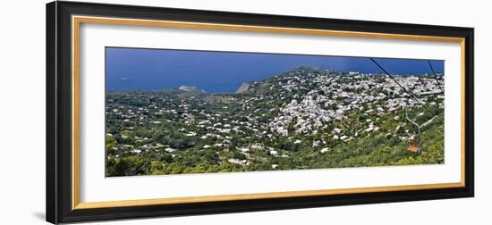 Town Viewed from a Chair Lift, Anacapri, Capri, Naples, Campania, Italy-null-Framed Photographic Print