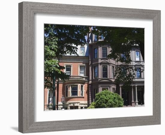 Townhouses in Commonwealth Avenue, Boston, Massachusetts, USA-Amanda Hall-Framed Photographic Print