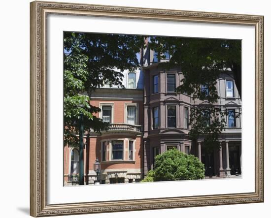 Townhouses in Commonwealth Avenue, Boston, Massachusetts, USA-Amanda Hall-Framed Photographic Print