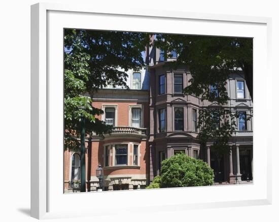 Townhouses in Commonwealth Avenue, Boston, Massachusetts, USA-Amanda Hall-Framed Photographic Print