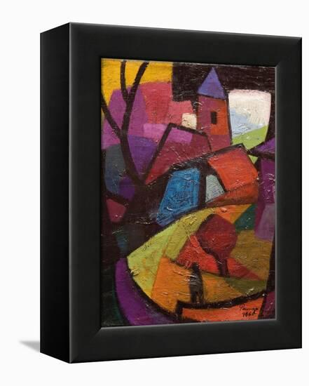 Townscape, Badacsony Hillside-Emil Parrag-Framed Premier Image Canvas