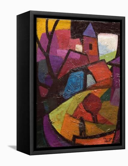 Townscape, Badacsony Hillside-Emil Parrag-Framed Premier Image Canvas