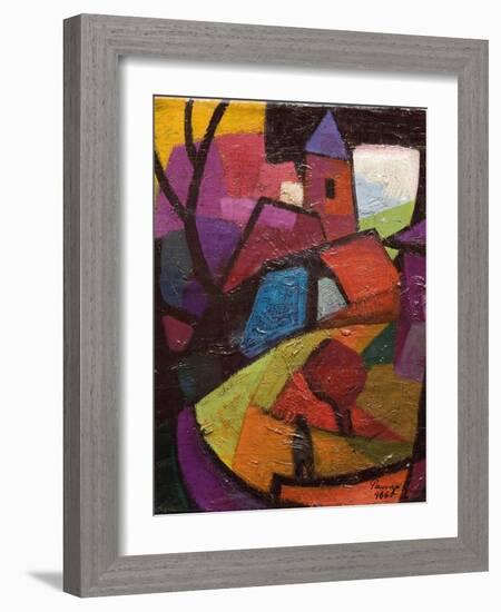 Townscape, Badacsony Hillside-Emil Parrag-Framed Giclee Print