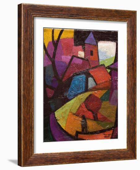 Townscape, Badacsony Hillside-Emil Parrag-Framed Giclee Print