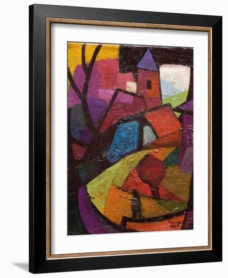 Townscape, Badacsony Hillside-Emil Parrag-Framed Giclee Print