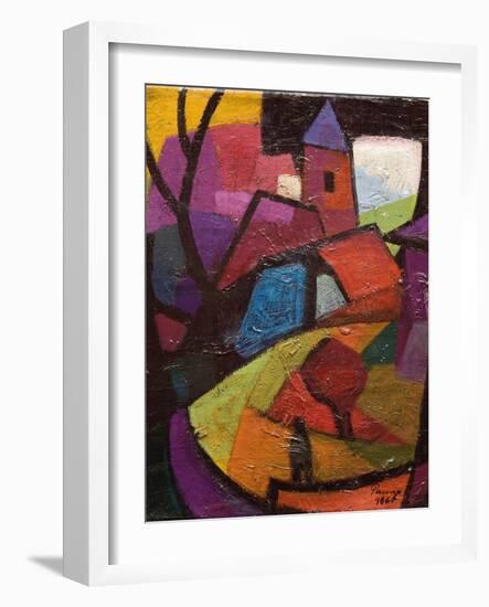 Townscape, Badacsony Hillside-Emil Parrag-Framed Giclee Print