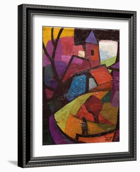 Townscape, Badacsony Hillside-Emil Parrag-Framed Giclee Print