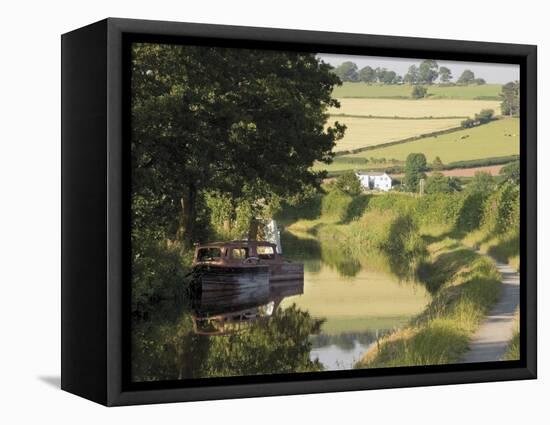 Towpath, Monmouth and Brecon Canal, Tal Y Bont, Powys, Mid-Wales, Wales, United Kingdom-David Hughes-Framed Premier Image Canvas
