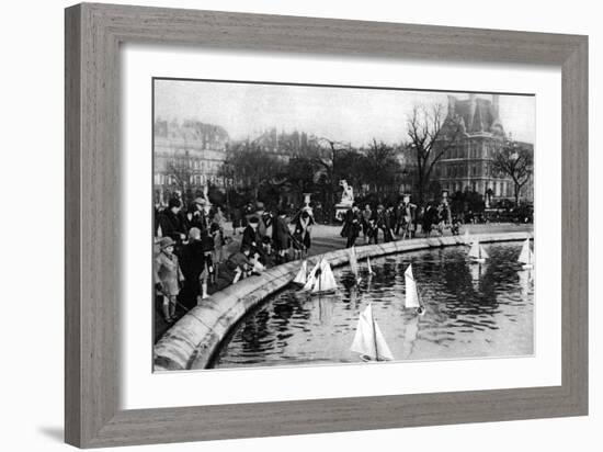 Toy Boats at the Tuileries Gardens, Paris, 1931-Ernest Flammarion-Framed Giclee Print