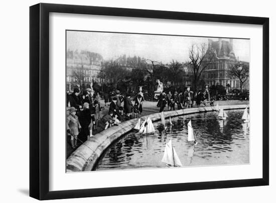 Toy Boats at the Tuileries Gardens, Paris, 1931-Ernest Flammarion-Framed Giclee Print