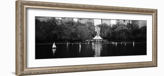 Toy Boats Floating on Water, Central Park, Manhattan, New York City, New York State, USA-null-Framed Photographic Print