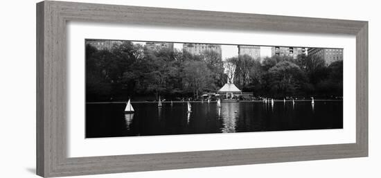 Toy Boats Floating on Water, Central Park, Manhattan, New York City, New York State, USA-null-Framed Photographic Print