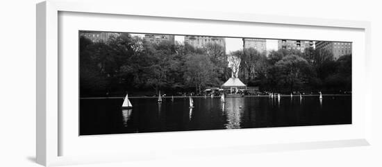 Toy Boats Floating on Water, Central Park, Manhattan, New York City, New York State, USA-null-Framed Photographic Print
