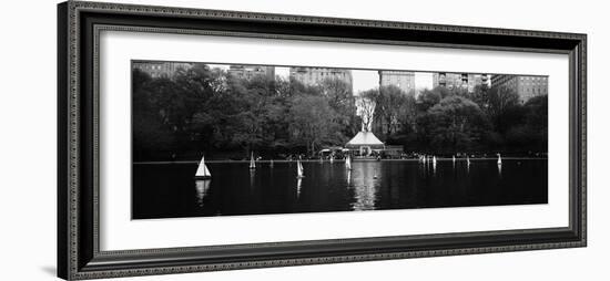 Toy Boats Floating on Water, Central Park, Manhattan, New York City, New York State, USA-null-Framed Photographic Print