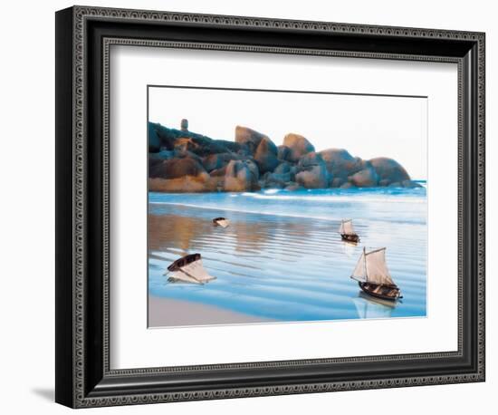 Toy Boats on Rocky Beach-Colin Anderson-Framed Photographic Print