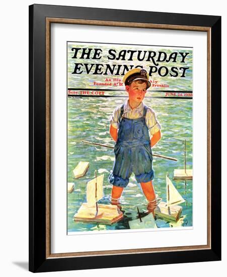 "Toy Sailboats," Saturday Evening Post Cover, June 24, 1933-Eugene Iverd-Framed Giclee Print