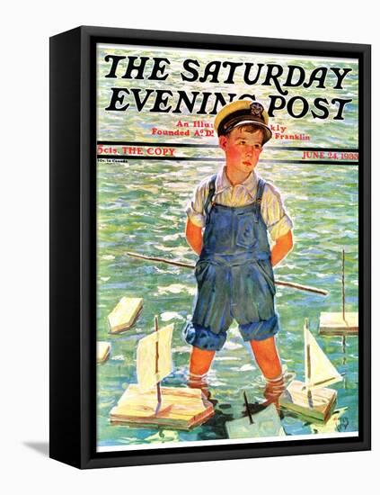 "Toy Sailboats," Saturday Evening Post Cover, June 24, 1933-Eugene Iverd-Framed Premier Image Canvas