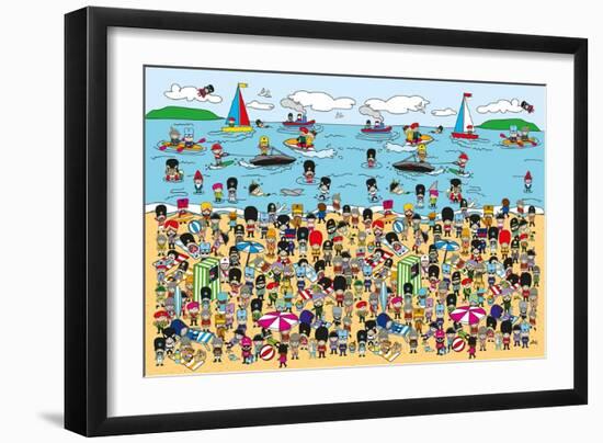 Toy Soldiers - Beach-The Paper Stone-Framed Giclee Print