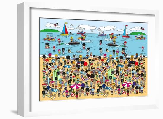 Toy Soldiers - Beach-The Paper Stone-Framed Giclee Print