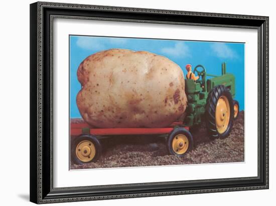 Toy Tractor Hauling Giant Potato-null-Framed Art Print