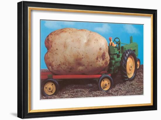 Toy Tractor Hauling Giant Potato-null-Framed Art Print