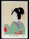 Shin Bijin (True Beauties) Depicting a Woman in a Green Floral Kimono, from a Series of 36,…-Toyohara Chikanobu-Giclee Print