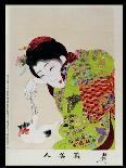 Shin Bijin (True Beauties) Depicting a Woman in a Green Floral Kimono, from a Series of 36,…-Toyohara Chikanobu-Giclee Print