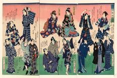 Ichimura Kakitsu I as Chokichi, Kawarasaki Gonjuro I as a Gallant, January 1866-Toyohara Kunichika-Giclee Print