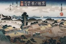 Night Rain, Oyama', from the Series 'Eight Views of Famous Places'-Toyokuni II-Mounted Giclee Print