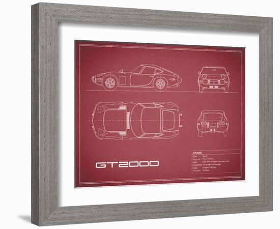 Toyota GT2000-Maroon-Mark Rogan-Framed Art Print