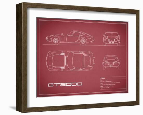 Toyota GT2000-Maroon-Mark Rogan-Framed Art Print