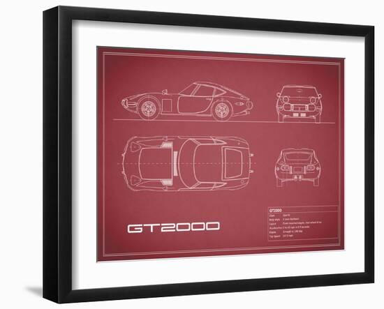 Toyota GT2000-Maroon-Mark Rogan-Framed Art Print