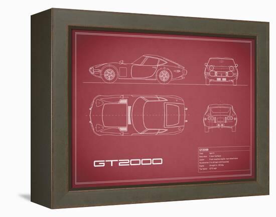 Toyota GT2000-Maroon-Mark Rogan-Framed Stretched Canvas